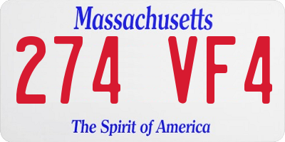 MA license plate 274VF4