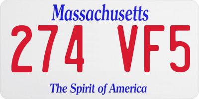 MA license plate 274VF5