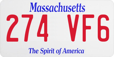 MA license plate 274VF6