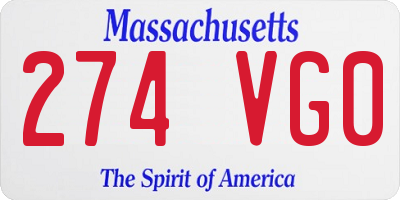 MA license plate 274VG0