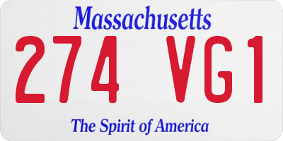 MA license plate 274VG1