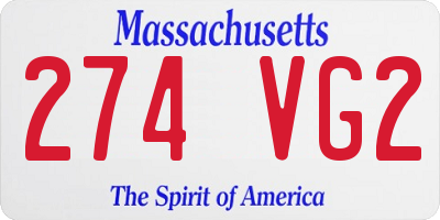 MA license plate 274VG2