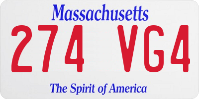 MA license plate 274VG4