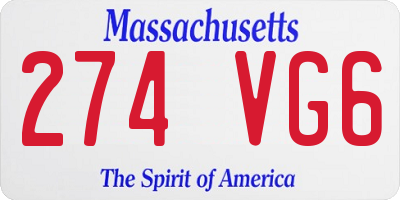 MA license plate 274VG6