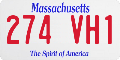 MA license plate 274VH1