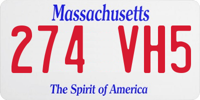 MA license plate 274VH5