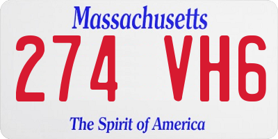 MA license plate 274VH6