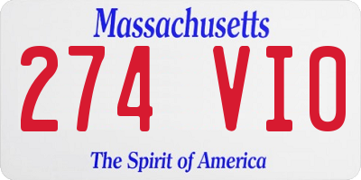 MA license plate 274VI0