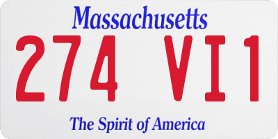 MA license plate 274VI1