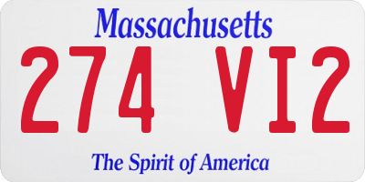 MA license plate 274VI2