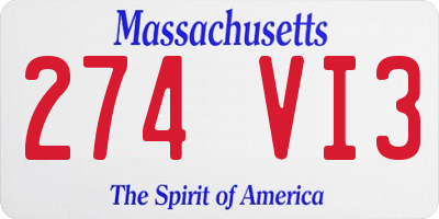 MA license plate 274VI3