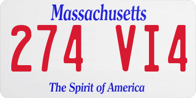 MA license plate 274VI4