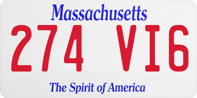 MA license plate 274VI6