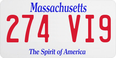 MA license plate 274VI9
