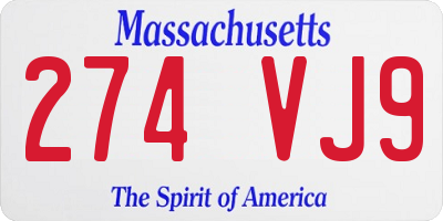 MA license plate 274VJ9