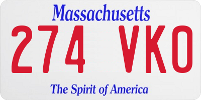 MA license plate 274VK0
