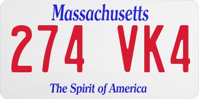MA license plate 274VK4