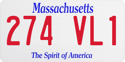 MA license plate 274VL1