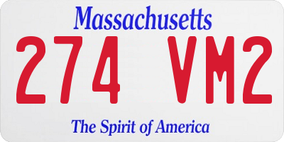 MA license plate 274VM2