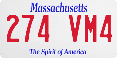 MA license plate 274VM4