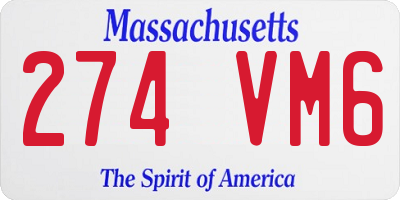 MA license plate 274VM6