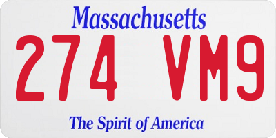 MA license plate 274VM9