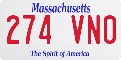 MA license plate 274VN0