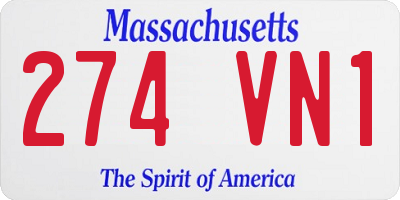 MA license plate 274VN1