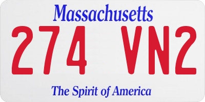 MA license plate 274VN2
