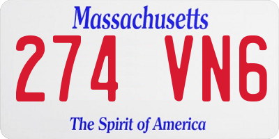 MA license plate 274VN6