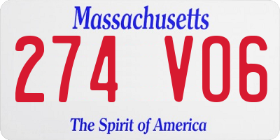 MA license plate 274VO6