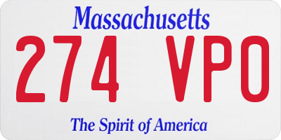 MA license plate 274VP0