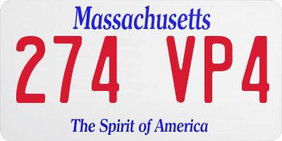 MA license plate 274VP4