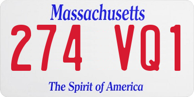MA license plate 274VQ1