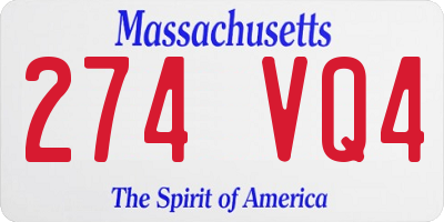 MA license plate 274VQ4