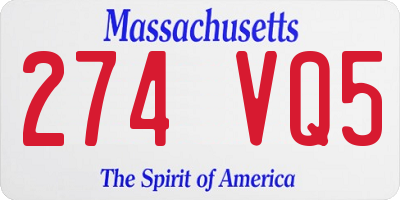 MA license plate 274VQ5