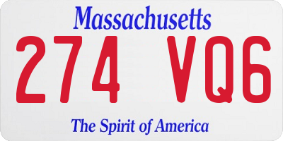 MA license plate 274VQ6