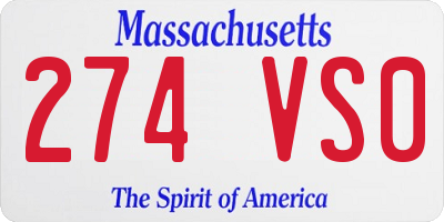 MA license plate 274VS0