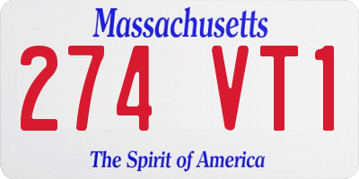 MA license plate 274VT1