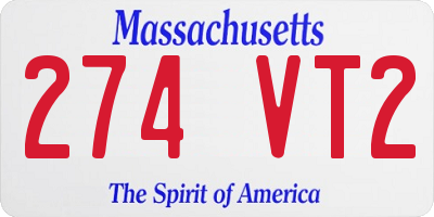 MA license plate 274VT2