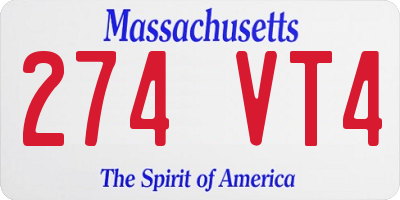 MA license plate 274VT4