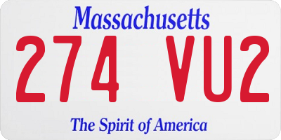 MA license plate 274VU2