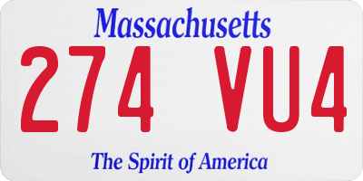 MA license plate 274VU4