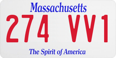MA license plate 274VV1