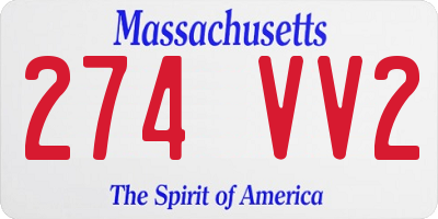 MA license plate 274VV2