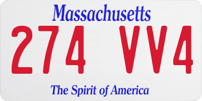 MA license plate 274VV4