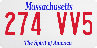 MA license plate 274VV5
