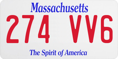 MA license plate 274VV6