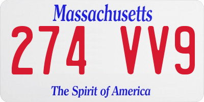 MA license plate 274VV9