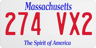 MA license plate 274VX2